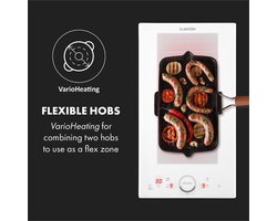 Klarstein Delicatessa Slim Domino - Inductiekookplaat - 3500W - Inclusief Timer - Minimaal Energieverbruik - Meerdere Beveiligingen - Glaskeramisch Oppervlak - Kinderbeveiliging - Krachtig - ThermoBoost Functie - Gemakkelijke Bediening - Wit