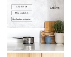 Klarstein inductie kookplaat, glaskeramische kookplaat, 7000 W inductie kookplaat met 4 velden, ingebouwde inductie kookplaat met touch display en timer, moderne kookvelden met oververhittingsbeveiliging