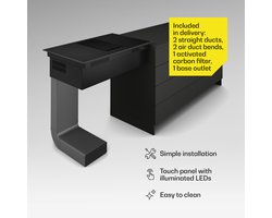 Klarstein Velaire inductiekookplaat met afzuiging - 80 cm, 4 zones, 8400 W boost, ingebouwde afzuiging 597 m³/u, touchslider, flexzone, timer, kinderslot, zwart glas