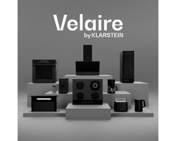 Klarstein Velaire inductiekookplaat met afzuiging - 80 cm, 4 zones, 8400 W boost, ingebouwde afzuiging, touchbediening, timer, kinderslot, pannenherkenning, zwart glazen oppervlak