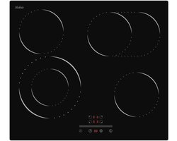 Kookplaat 4 kookplaten 60 cm met schuifregelaar, veiligheidsvergrendeling en 99-minuten-timer