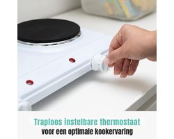 MMP® Elektrische Kookplaat 4 Pits - Elektrische Fornuis - Elektrische Kookplaat Vrijstaand - 4 Kookzones - Kinderslot - Wit - 50cm x 33cm x 10cm