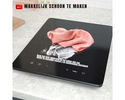 MMP® Elektrische Kookplaat 4 Pits - Elektrische Fornuis - Elektrische Kookplaat Vrijstaand - 4 Kookzones - Kinderslot - Zwart - 35cm x 28cm x 5cm