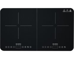 Severin DK 1027 Dubbele Inductiekookplaat – 2-pits – 3400W – Touchbediening – Timer - Zwart