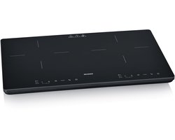 Severin KP 1033 Inductiekookplaat Slim line - 3.400 W - Panherkenning (Ø 22cm) - Touch-bedieningspaneel - Temperatuurinstelling 60-240 °C - Luxe mat glazen oppervlak voor minder vingerafdrukken - 2-pits - Timer - Kinderslot - Normale stekker