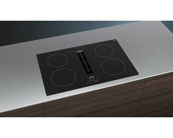 Siemens iQ300 EH811BE15E kookplaat Zwart Ingebouwd 80 cm Inductiekookplaat zones 4 zone(s) Inbouw afzuigkap