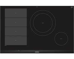 Siemens iQ700 EX875LEC1E – Inductiekookplaat – 80 cm – Inbouw – 4 zones – PowerBoost – Zwart/Inox