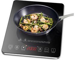 SNJY@ Inductie Kookplaat Vrijstaand - Elektrische Kookplaat Vrijstaand - Inductie Fornuis Vrijstaand - 2000 W - 20 Standen - Zwart