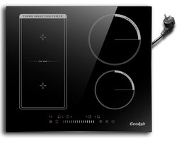 TrendWave Inductiekookplaat 4 Zones met Stekker – 59 cm – 3500 W – Combinatiezone – Slider Touch Bedieningspaneel – 220 V