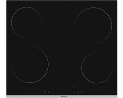 Wiggo WH-E614G(B) - Inductie kookplaat - Inbouw - Normale stekker - Makkelijk zelf aansluiten - 1 fase - 4 kookzones - 60 cm - Zwart
