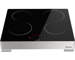 Wiggo WH EF614G(X) - Vrijstaande Inductiekookplaat - 60 cm - 4 Kookzones - Touch Control - RVS Look - 5 Jaar Garantie