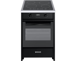Wiggo WIO-E621A(BX) – Inductie Fornuis – 60 cm – 2 fasen (7.6 kW) – Oven 55L – 50-250°C – Metaal – Zwart Inox