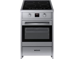 Wiggo WIO-E621A(XX) – Inductie Fornuis – 60 cm – 2 fasen (7.6 kW) – Oven 55L – 50-250°C – Metaal – Inox