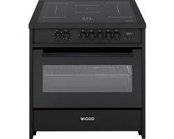 Wiggo WIO-E921A(BB) – Inductie Fornuis – 90 cm – 2 fasen (7.6 kW) – Oven 121L – 50-250°C – Metaal – Zwart