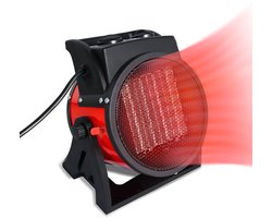 2000W keramische ventilatorkachel, elektrische kachel, snelverwarmer, elektrische ventilatorkachel, bouwkachel, 2 standen, garage, bouwplaats, werkplaats