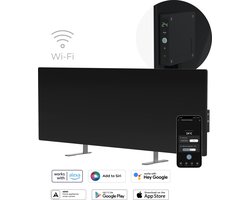 AENO GH4S slimme infrarood verwarmingspaneel - LED-scherm - Red Dot winnaar 2023 voor design en verwarmingstechnologie - Bluetooth - WIFI - 700 Watt - Elektrische kachel - Verwarmingsplaat - Infrarood + convectie - Zwart