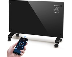 Aigostar Helen Smart 33HP0 - Elektrische Kachel - Convectorkachel met thermostaat en Afstandsbediening - Paneelverwarming - tot 20 m² - 1000/2000W - Zwart