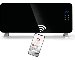 alpina Elektrische Verwarming 2000W – Paneelverwarming Elektrisch met Instelbare Thermostaat en 24u Timer – Voor Ruimtes 10-20 m² – Paneel Verwarming Glas 92x24x43cm