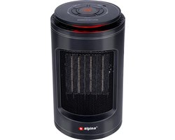 alpina Elektrische Kachel Heater – Ventilatorkachel 1200W – Compacte Verwarming met 2 Warmtestanden – Lichtgewicht – Verwarmer en Ventilator - Oververhittingsbeveiliging, Handgreep – Zwart