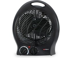 alpina Ventilatorkachel 2000W – Kachelventilator met 2 Warmtestanden – Ventilator Kachel met Thermostaat – Draagbare Elektrische Verwarming – Beveiliging tegen Oververhitting – Zwart