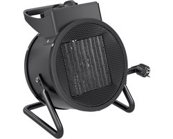 Aufun 2KW Elektrische Keramische Kachel met Thermostaat, Stralingsverwarming met PTC Verwarmingselement 3 Niveaus, Snelle Warmte, Efficiënt voor Bouwplaats, Werkplaats, Huis, Zwart