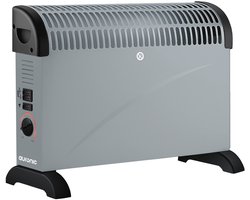 Auronic Elektrische Convectorkachel - 750/1250/2000 Watt - Met Ventilator - Regelbare Thermostaat - Ventilatorkachel - Grijs