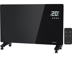 Auronic Elektrische Kachel - 2000W – Convectorkachel met Thermostaat, Timer en Afstandsbediening - Heater -Glazen Paneelverwarming - Badkamerverwarming - Zwart