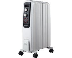 Auronic Olieradiator met Thermostaat - 2000W Heater - Elektrische kachel - Timer - 3 Standen - Wit