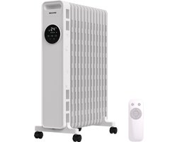 Auronic Olieradiator met Thermostaat en Display - 2500W Heater - Elektrische Kachel - 3 Standen - Met Afstandsbediening - Wit