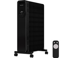 Auronic Olieradiator met Thermostaat en Display - 2500W Heater - Elektrische Kachel - 3 Standen - Met Afstandsbediening - Zwart