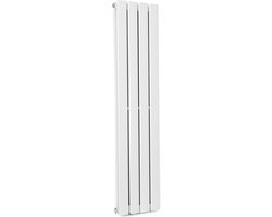 Blumfeldt Badkamerradiator - Design radiator - Zuinige platte radiator verticaal - Verticale Wandverwarming - 380 W - Verticale Radiator Met Thermostaat - Wandradiator voor badkamer en woonkamer - Wit