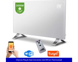 Cityline Elektrische Convector - Kachel - 1000 / 2000 Watt - WiFi & App - Wit