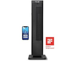 Clean Air Optima® CA-904B Smart - 2in1 Design Ventilator Elektrische Kachel - Verwarmen en Koelen - Stoffilter - Draaicirkel (oscillatie): 80º - Digitale thermostaat instelbaar 15-35°C