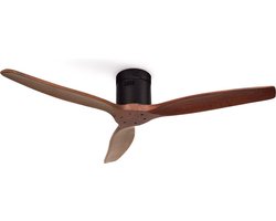 CREATE - Plafondventilator 40W silent Ø132 cm - Met Afstandsbediening - 6 Snelheden - Timer - Zomer/Winter functie - Zwart - WIND CALM