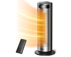 DREO Solaris 628 Elektrische Kachel - Ventilator - Keramisch - PTC - 1500W – Super Stil - Hyperamic 2s Verwarming – 70˚ Oscillerend - Dual-DC Motor – 8-Lagen Veiligheidsbescherming – Nauwkeurige Temperatuurregeling 1°C – Energiezuinige EcoMode