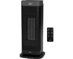 Dynter Elektrische Kachel 2000W - Verwarming - Keramische Heater met timer, Afstandsbediening, oververhittingsbeveiliging, touchscreen en valdetectie - Draaifunctie - LCD-touchscreen - Extra lange kabel - Zwart (HW2002)