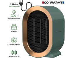 Eco Warmte® Elektrische Kachel Premium - Elektrische Verwarming voor Binnen - Ventilatorkachel - Keramische Kachel - Luxe Heater - 2 Standen - 800/1200 Watt - LED Indicatie - Groen