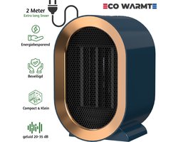 Eco Warmte - Premium Elektrische Kachel - 1200w - elektrische verwarming - Kamer verwarming - Ventilatorkachel - Keramische Kachel - Mini Heater - Blauw