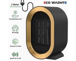Eco Warmte - Premium Elektrische Kachel - 1200w - elektrische verwarming - Kamer verwarming - Ventilatorkachel - Keramische Kachel - Mini Heater - Grijs