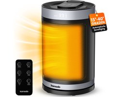 Elektrische Kachel 1500W - Keramische Ventilatorkachel - Heater - Afstandsbediening en Timerfunctie - 70° Draaifunctie - Komodo