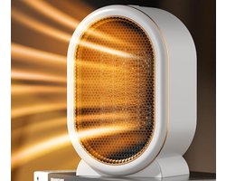 Elektrische kachel - Draagbare kachel - Ruimteverwarmer - Draagbare kantoorverwarming - Keramische ventilator met hoog rendement - Winterwarmte - Voor slaapkamer - Thuis - Bureau - Binnengebruik - Wit