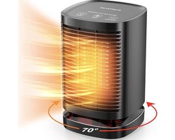 Elektrische Kachel met Ventilator – Roterende Ventilatorkachel met 3 Standen – 800W / 1500W – Snelle Verwarming – LED Indicatie – Compacte Verwarming voor Thuis, Kantoor & Slaapkamer