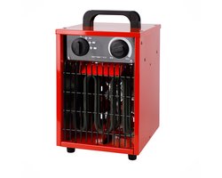 Emerio Power Ventilatorkachel - 30m² - 3000W - IP24 - Werkplaats - Ventilatiefunctie - Regelbare Thermostaat - 3 Temperatuurinstellingen - RVS Verwarmingselement - FH-102990 Rood