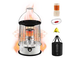 Eurocatch Petroleum kachel met Draagtas - Compacte Noodkachel voor Binnen en Buiten - 9000 BTU - Inclusief Brandstofpeilmeter