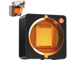 Handy Heater -Elektrische kachel-Kamer verwarming-Mini heater-500W - 14*7*14cm - Kachel - PTC keramische elektrische verwarmingselementen - Persoonlijke ventilatorkachel - Kachel - Verwarming - Oververhittings- en kantelbeveiliging - Zwart