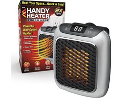 Handy Heater - Wandverwarmingselementen - verwarming - Ventilatorkachels - Elektrische verwarmingselementen voor binnen en buiten - PTC keramische elektrische verwarmingselementen - 800W - Met afstandsbediening - timer van 12 uur - Grijs