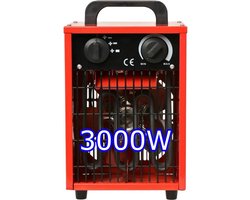 Industriële elektrische kachel 3000W /WATT, 3 KW- Werkplaatskachel - Heater - Straalkachel - Ventilatorkachel - Thermostaat - 3 Standen - werkplaats, kantoor, werkplek, schuur, garage, verbouwing 3KW.