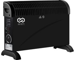 Infinity Goods Elektrische Convectorkachel - Turbo Functie en Ventilator - 750 / 1500 / 2000W - Verstelbare Thermostaat - Radiatorkachel - Oververhittingsbeveiliging - 35m² - Zwart