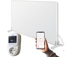 Infrarood Verwarmingspaneel P1200IQP - 1200 Watt met IQP Wifi thermostaat - Elektrische verwarming - Vrijstaand - Wit