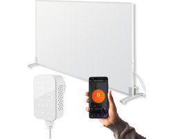 Infrarood Verwarmingspaneel P800T - 800 Watt met Wifi thermostaat - Elektrische verwarming - Vrijstaand - verplaatsbaar - plafond - Wit